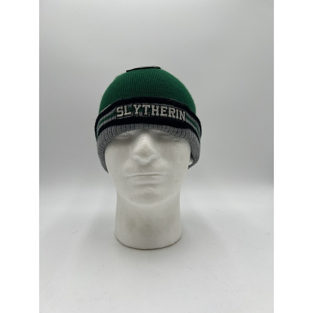Harry Potter Slytherin Knit Beanie Hat Green Gray Embroidered‎ Logo One Size